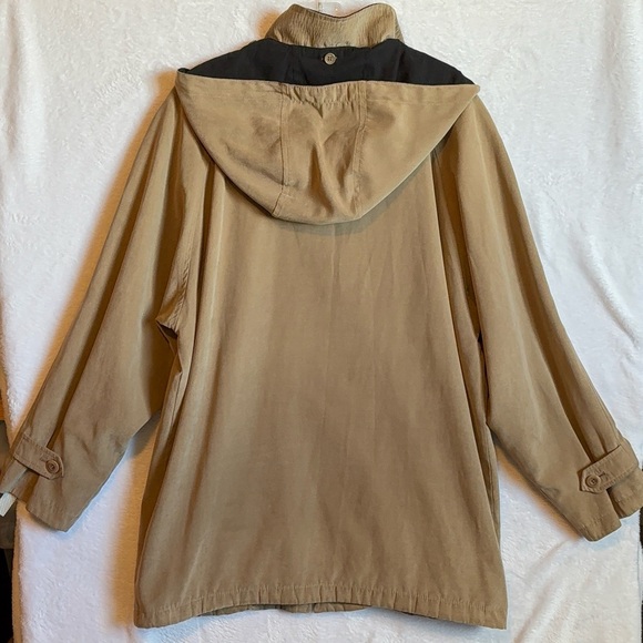 London Fog Suede Hooded Parka Zip Up Jacket Size Large - Picture 11 of 16